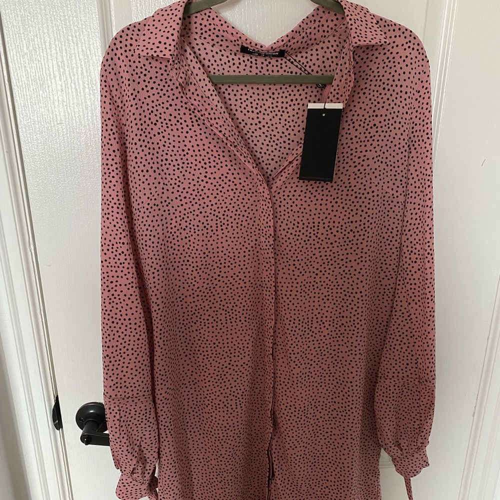 Fashion Union shift dress with balloon sleeves and slip